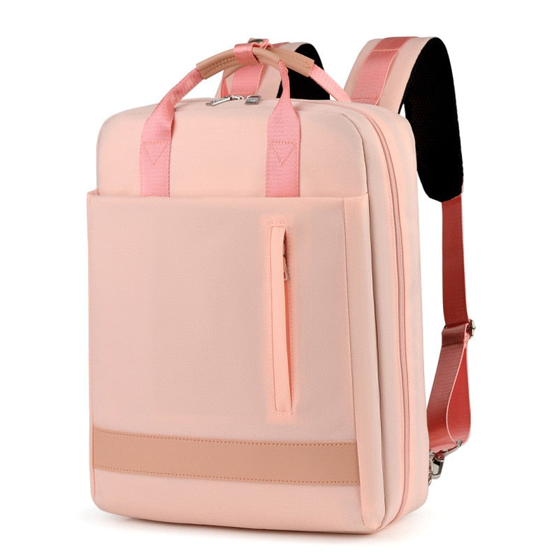 Durable Oxford fabric anti-theft backpack with a built-in USB charger & concealed compartments for secure travel.