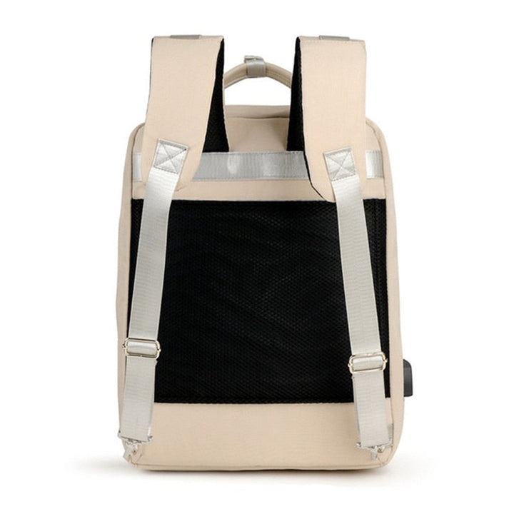 Modern unisex anti-theft daily carry backpack, offering hidden zippers, USB charging & a luggage strap.