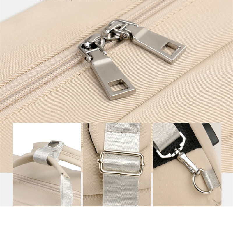 Secure anti-theft backpack featuring hidden zippers, external USB charging, & a strong, water-resistant oxford fabric.