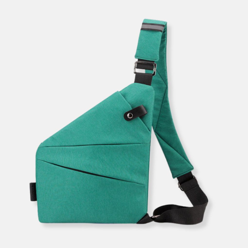 Compact anti-theft security bag with excellent organization & durable, slash-proof construction.