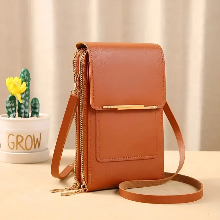 RFID blocking anti-theft crossbody bag, protecting your cards during daily commutes and secure travel.