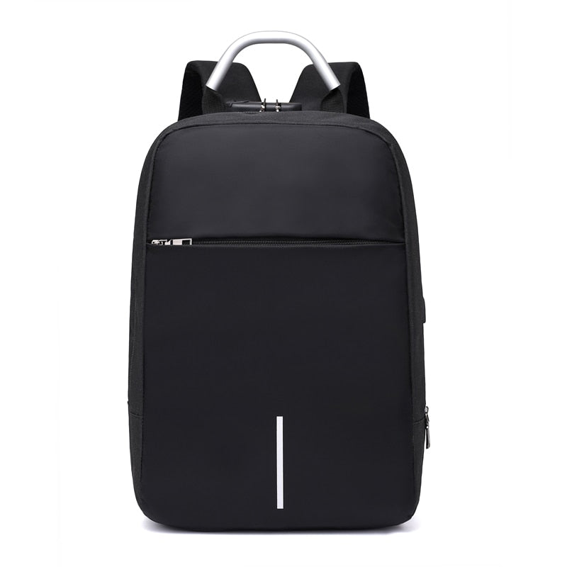 Unisex water-resistant laptop bag with anti-theft design, USB charging, great for students & commuters.