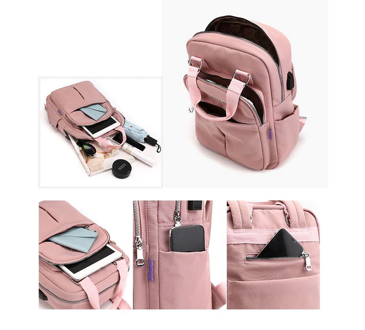 Smart anti-theft commuter backpack with integrated USB charger. Perfect for organized daily travel.