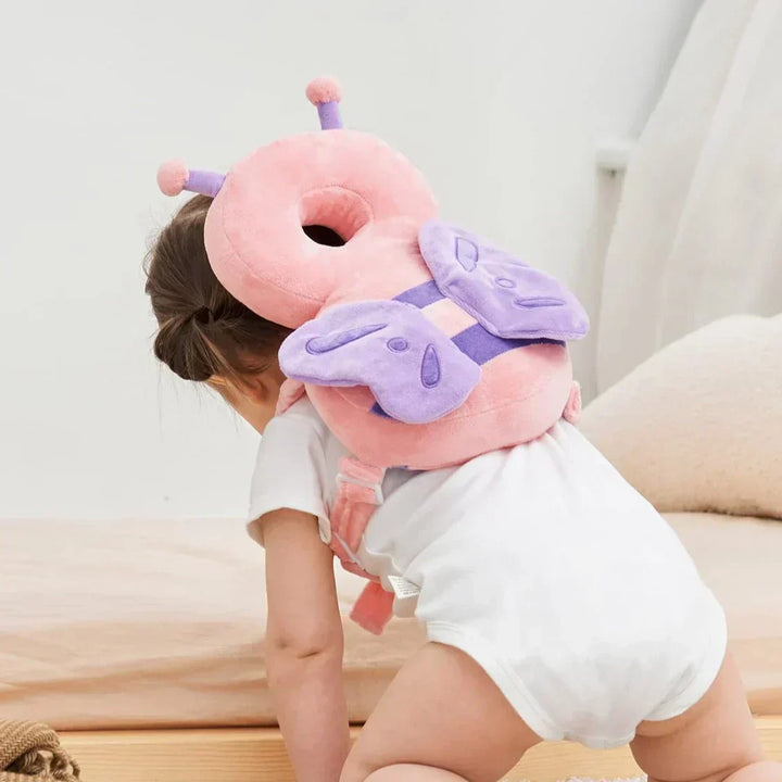 Infant head safety pillow, ergonomic design provides crucial fall protection for babies learning to sit or stand.