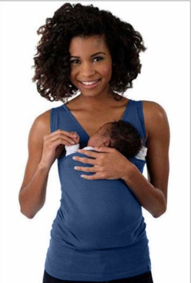 New parent gift: a comfortable, ergonomic unisex babywearing t-shirt for hands-free carrying & infant bonding.