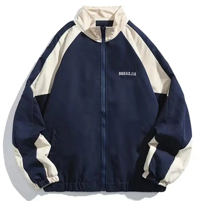 Unisex color block windbreaker jacket. Stylish, lightweight outerwear for all-weather urban fashion.