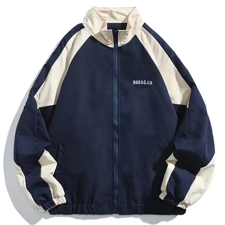 Unisex color block windbreaker jacket. Stylish, lightweight outerwear for all-weather urban fashion.
