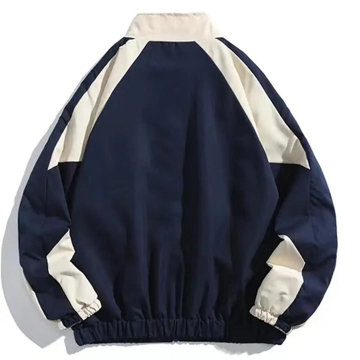 Versatile unisex color block windbreaker. A stylish, lightweight transitional jacket for urban outerwear.