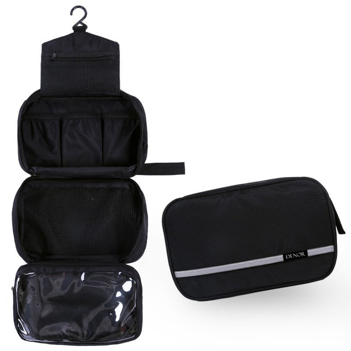 Unisex compact hanging travel toiletry bag organizer, perfect for all your travel essentials.