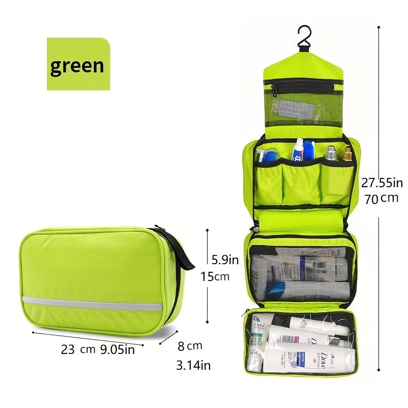 Unisex compact travel toiletry bag, essential hanging organizer for all travelers' essentials.