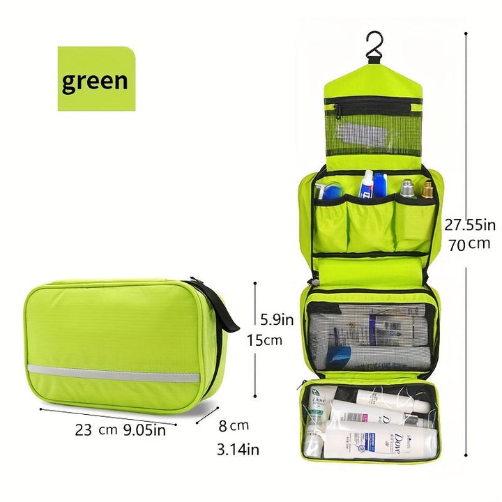Unisex compact travel toiletry bag, essential hanging organizer for all travelers' essentials.