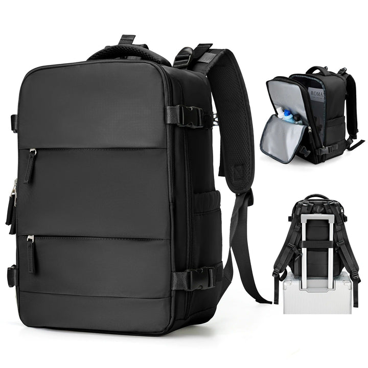 Unisex compact travel backpack for daily commutes, weekend trips & organized travel. Airline friendly design.