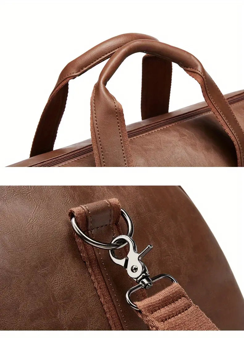 Travel wardrobe carry-on luggage with smooth-rolling wheels and sturdy handle.