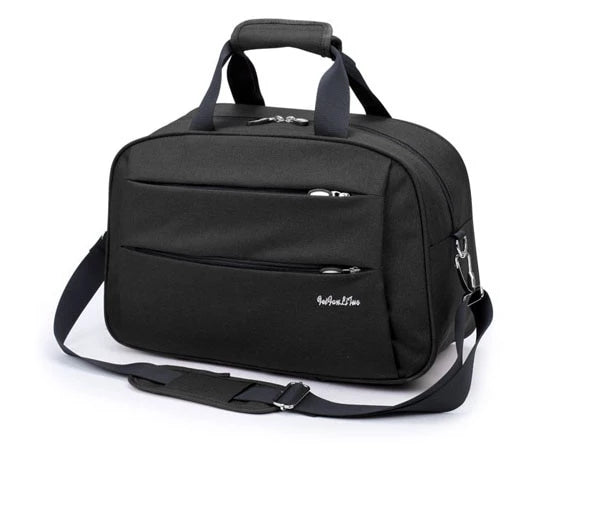 Side profile of the streamlined unisex convertible carry-on travel bag, robust and airline-approved.