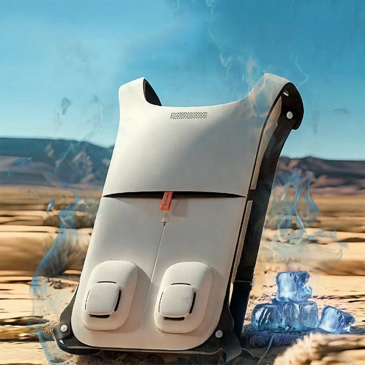 Lightweight cooling fan vest for outdoor work & summer gear. Waterproof unisex design offers instant heat relief.