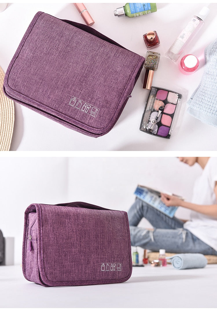 Unisex travel organizer: Deluxe hanging toiletry bag for cosmetics, personal care, and grooming essentials.