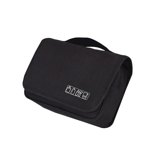 Multi-compartment deluxe hanging toiletry bag, a unisex travel organizer for efficient packing.