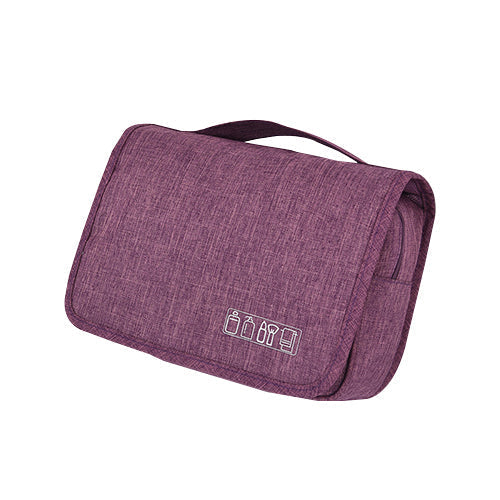 Easy-access hanging toiletry bag. Unisex travel organizer for toiletries, makeup & grooming kits.