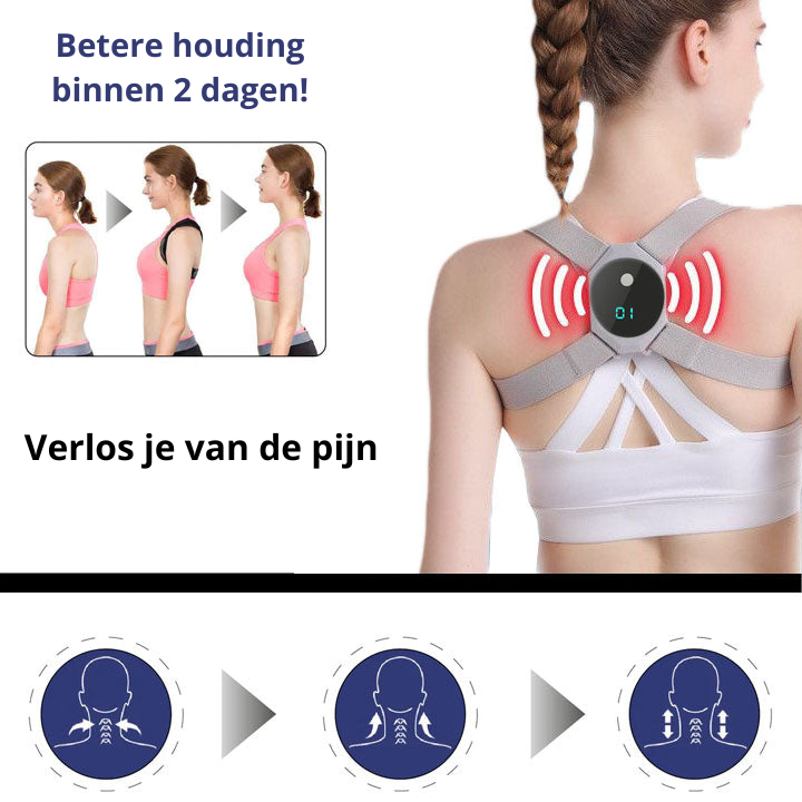 Smart EMS posture corrector for daily back support & posture training. Enhances spinal alignment.