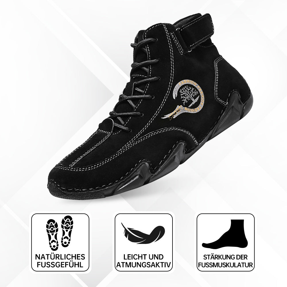 Front view of ergonomic waterproof comfort boots, unisex design, durable & non-slip.