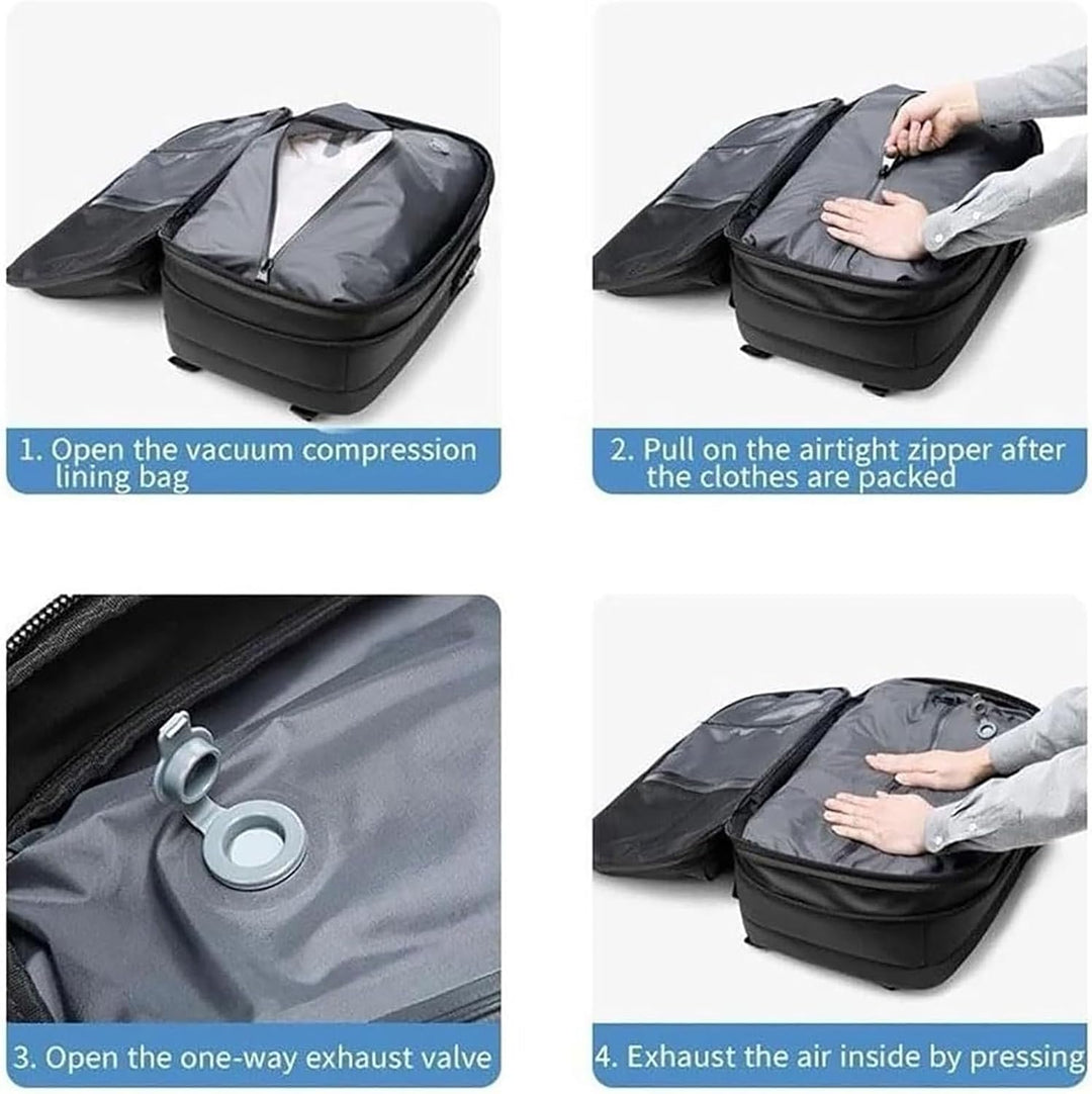 Versatile unisex expandable travel backpack, anti-theft, wet compartment, perfect carry-on weekender luggage.