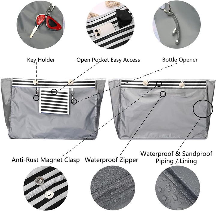 Durable waterproof pool bag & bonus travel case set, designed for hassle-free carry of wet items.
