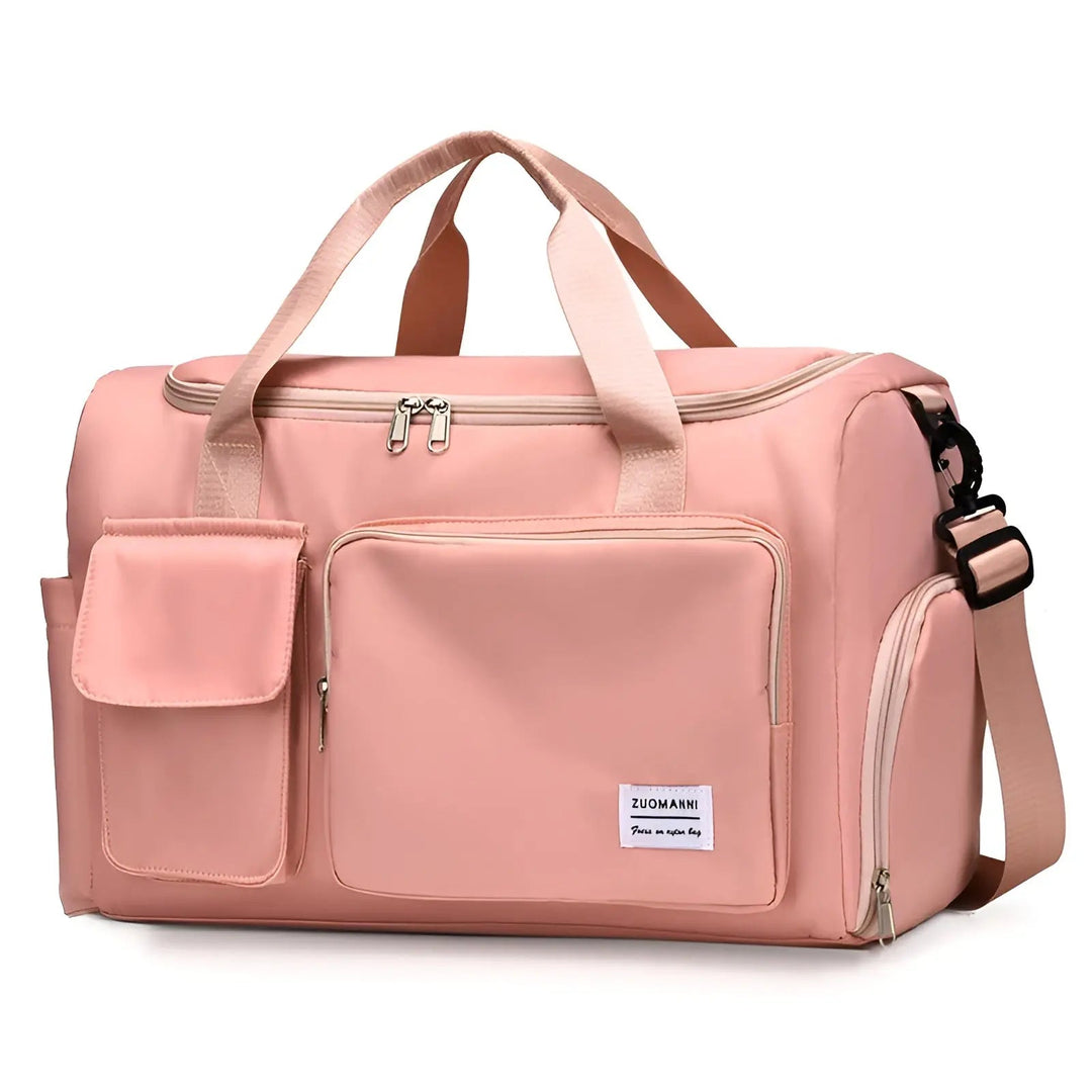 Black spacious waterproof weekend bag, perfect as a unisex travel accessory.