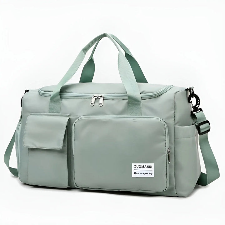 Weekend travel bag, waterproof & spacious, perfect for gym or short trips.