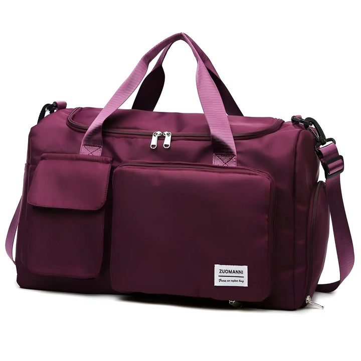 Black waterproof gym duffel bag, extra-large, durable & perfect for sports.