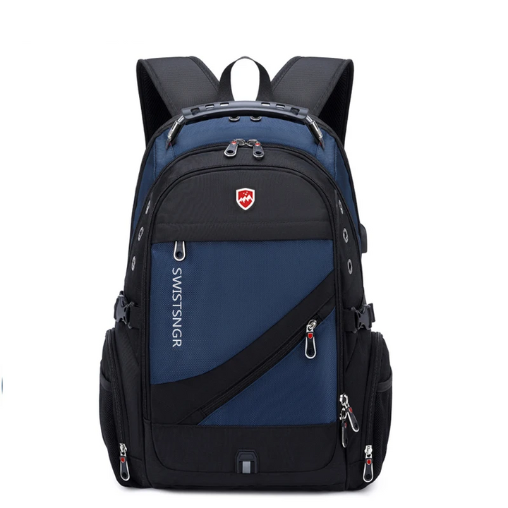 Rugged extra-large waterproof backpack with USB, perfect for outdoor adventures & long trips.