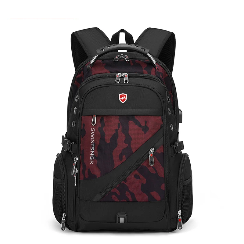 Premium extra-large waterproof travel & laptop backpack, unisex, with USB charging & ample storage.