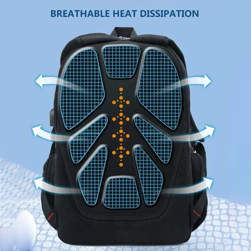 Waterproof extra-large laptop backpack with integrated USB charging for convenient travel & school.