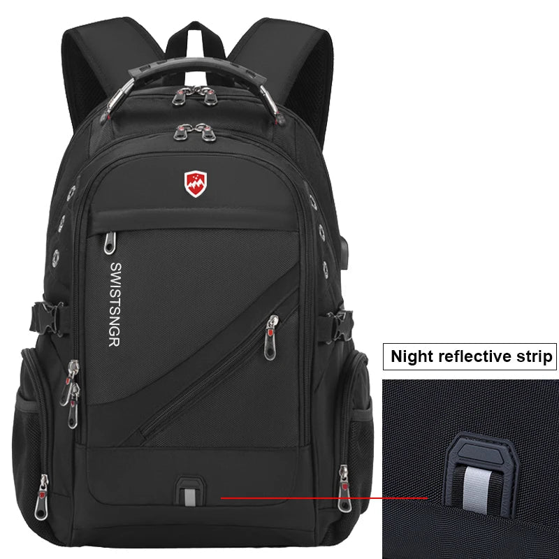 Organized extra-large waterproof laptop & travel backpack with USB, ideal for students & commuters.