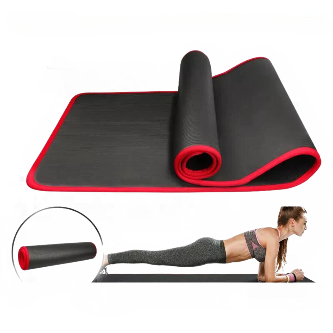 Unisex extra thick non-slip exercise mat for yoga, pilates & fitness; provides comfort & stability.