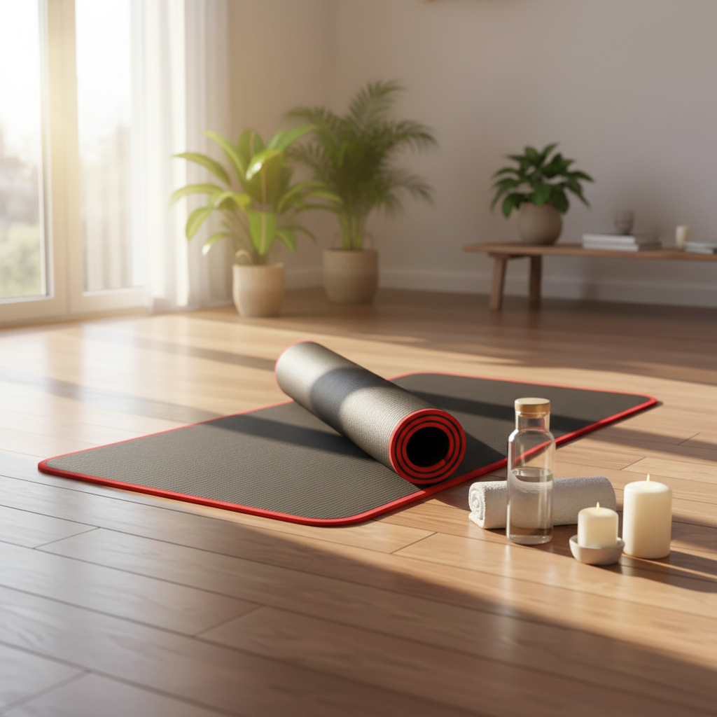 Extra thick non-slip yoga mat for comfortable pilates & floor exercises; superior cushioning.