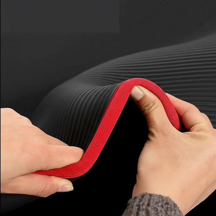 Non-slip exercise mat for secure yoga & fitness workouts; offers stability & support.