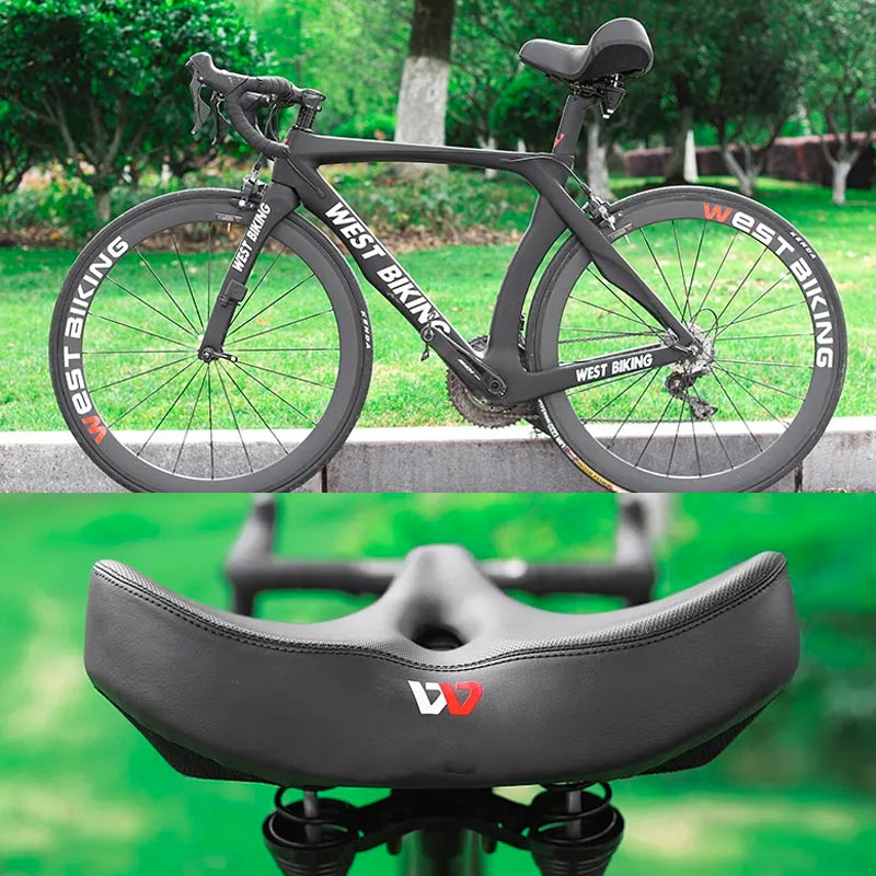 Unisex extra wide bicycle saddle for ultimate comfort & support. Ideal bike accessory for any cyclist.