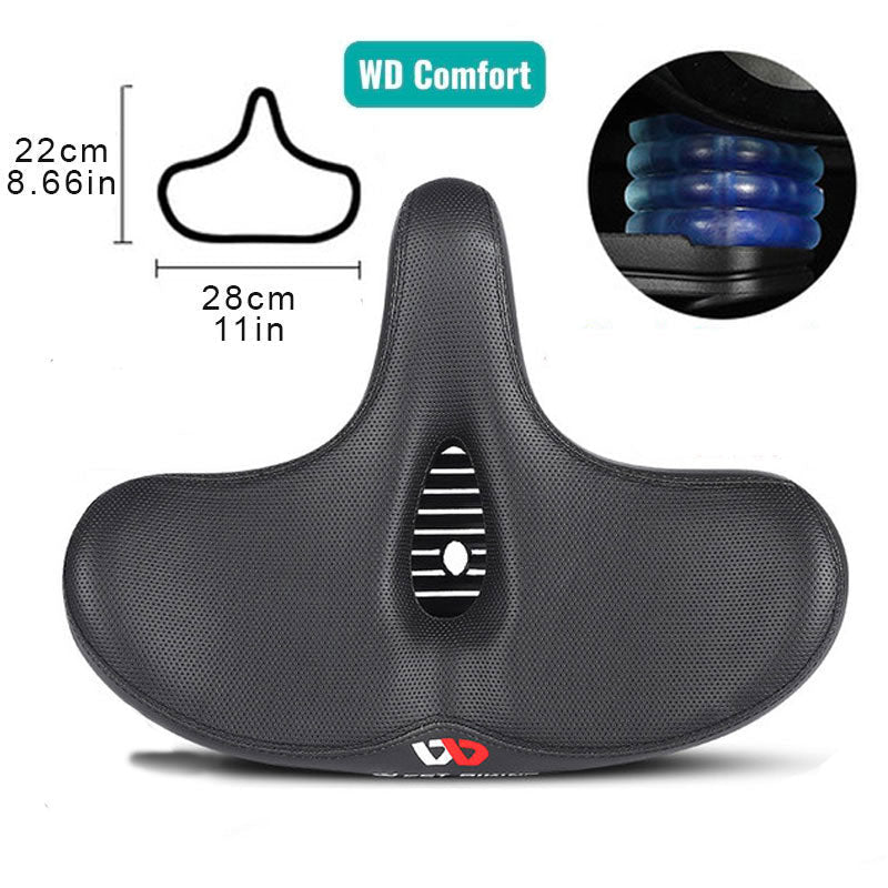 Ergonomic extra wide bike comfort seat, designed for unisex use & enhanced support on any bicycle.