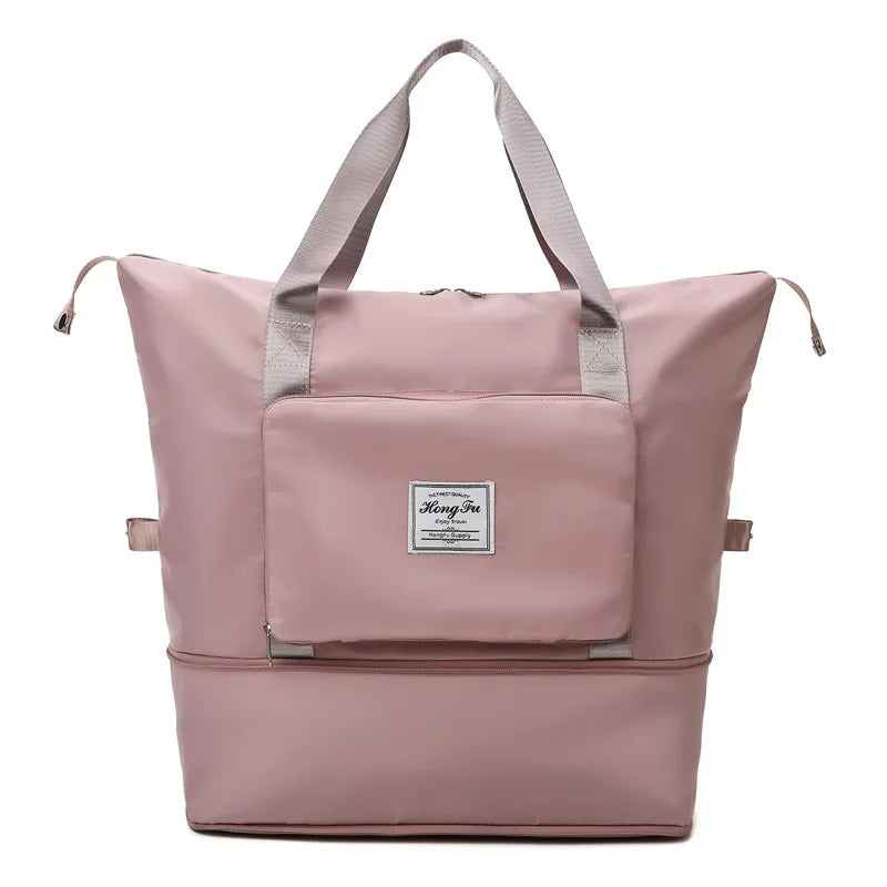 Versatile FlexCarry folding suitcase, easily converts from a travel duffel to a daily storage bag.