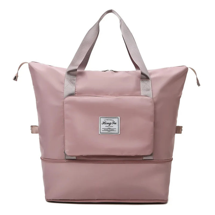 Versatile FlexCarry folding suitcase, easily converts from a travel duffel to a daily storage bag.