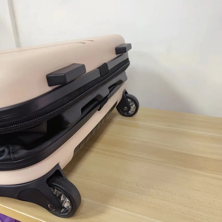 Compact storage foldable hardshell travel bag, ideal carry-on or check-in luggage for any trip.