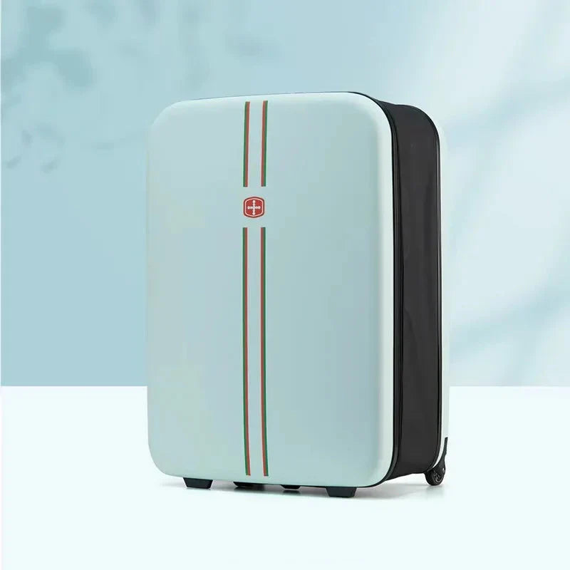 Expandable foldable hardshell suitcase, a space-saving travel essential for convenient packing.