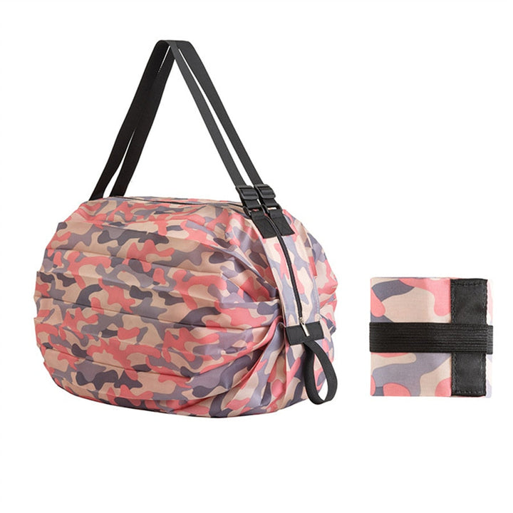 Lightweight foldable travel tote bag, spacious & reusable. Perfect for luggage, shopping, groceries, or utility.