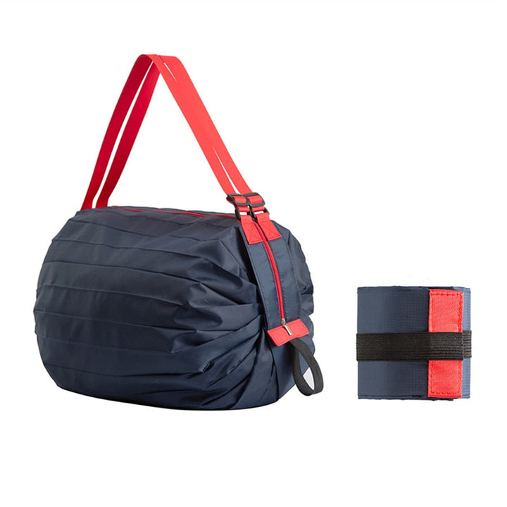 Durable oxford fabric unisex foldable shopping tote. A large capacity reusable bag for grocery, travel & daily utility.