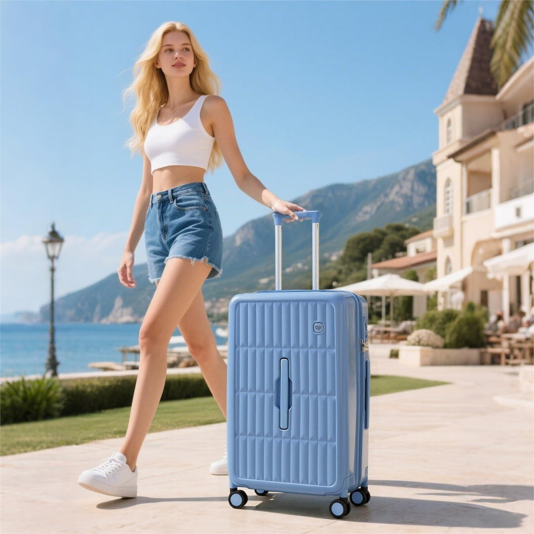 Robust hard shell spinner luggage, perfect for reliable and secure travel adventures.