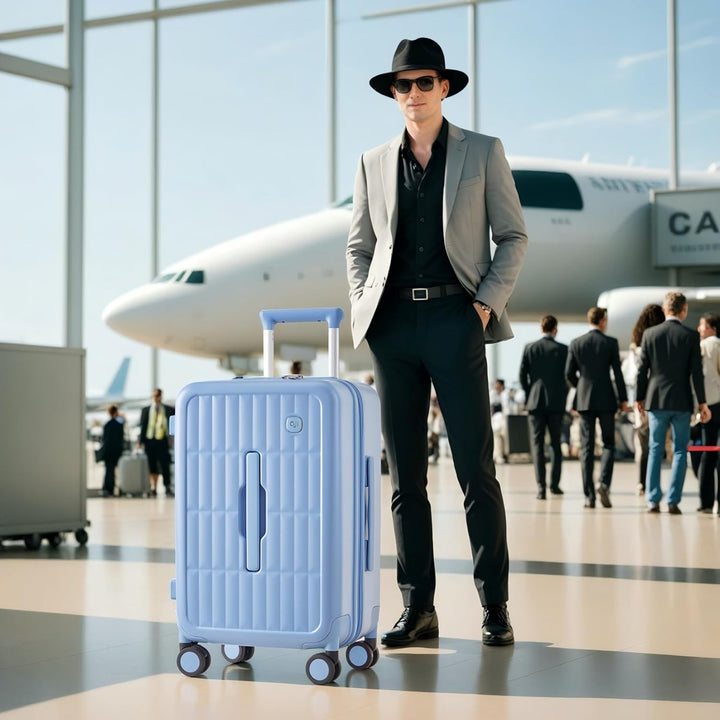 Organized packing hard shell spinner luggage, maximizing space for all your essentials.