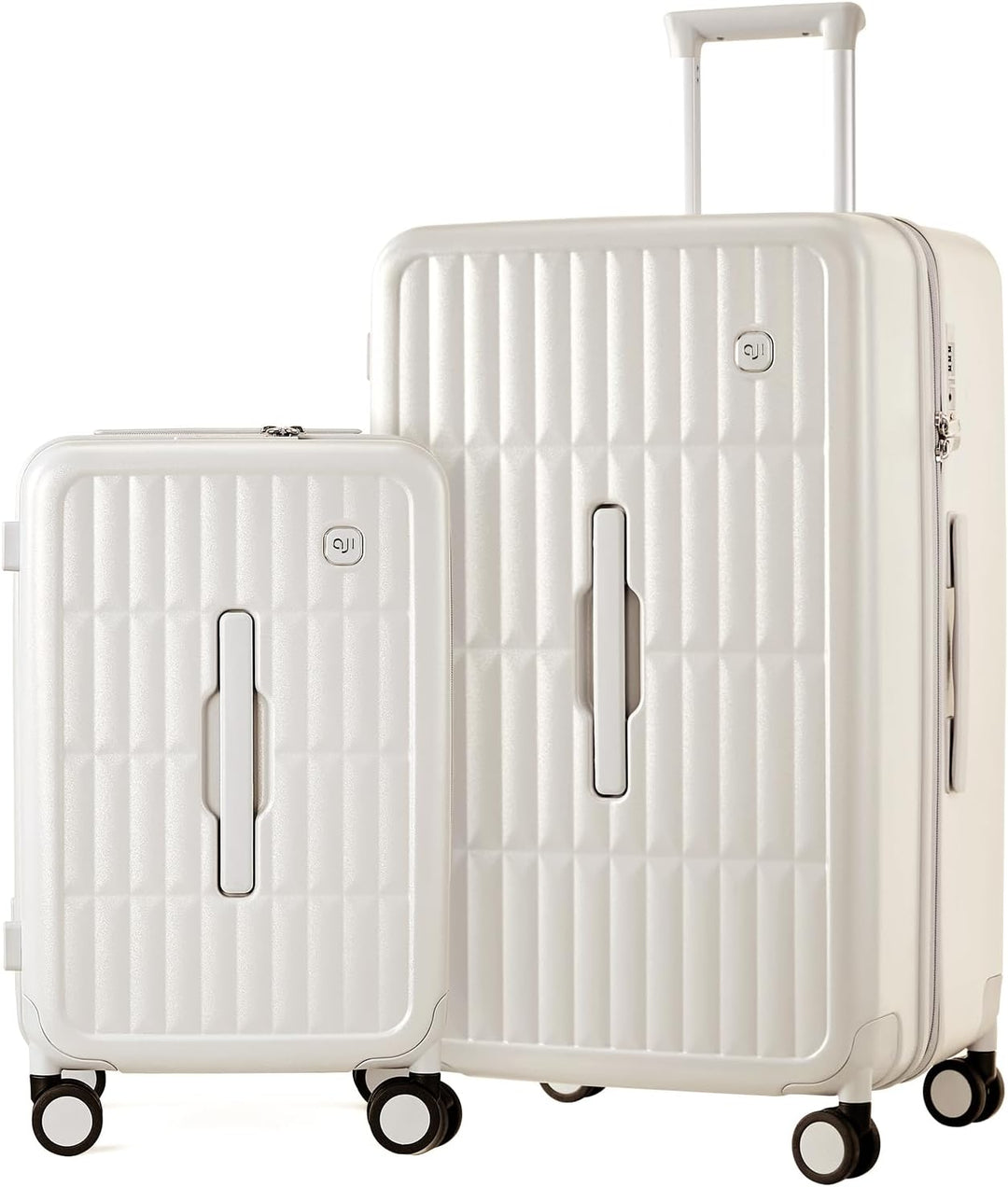 Durable hard shell spinner suitcase, perfect for secure business or vacation travel gear.