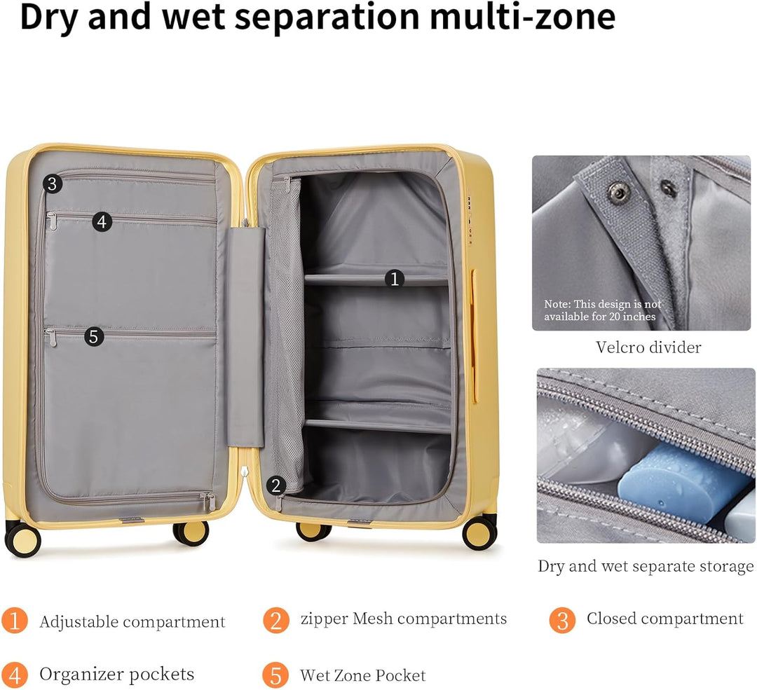 Durable hard shell spinner luggage for secure packing and effortless movement on any journey.
