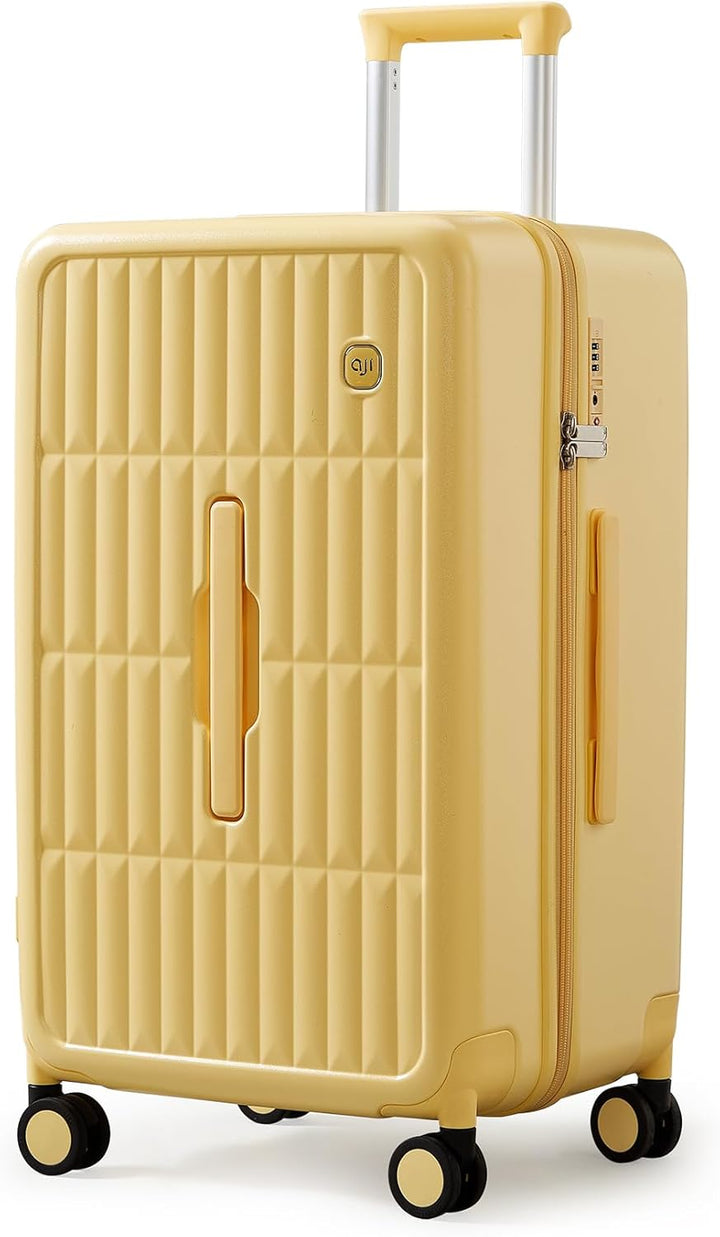 Hard shell rolling spinner suitcase, built for durability and smooth travel convenience.