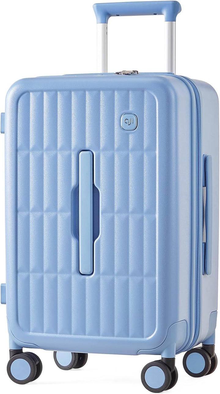 Yellow hard shell spinner luggage, eye-catching and robust for smooth, secure travel.